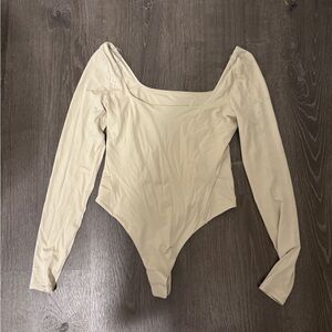 Long Sleeve Beige Bodysuit